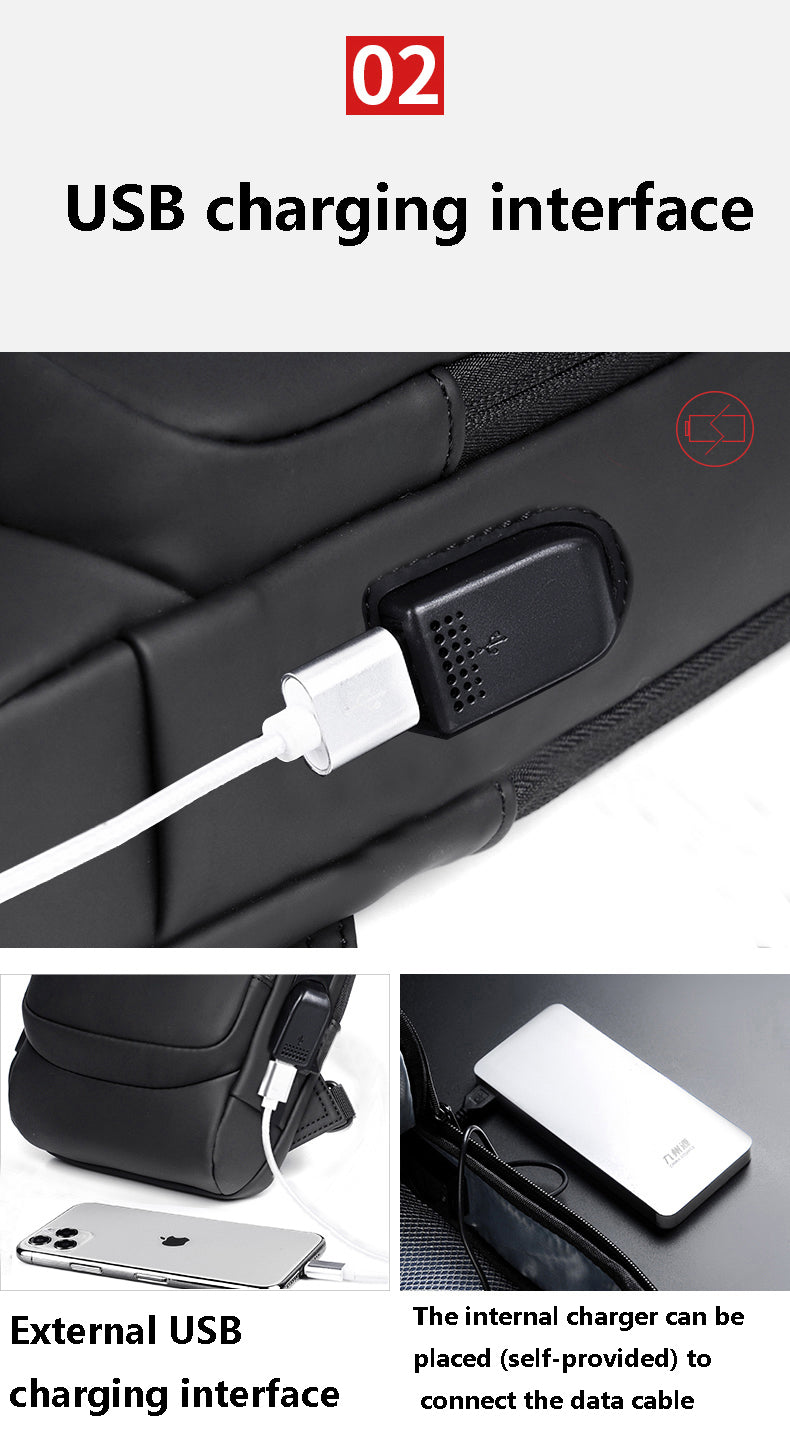 Multifunctional Chest Bag Crossbody Tech Sling Bag With Usb Charging Port With Password Lock