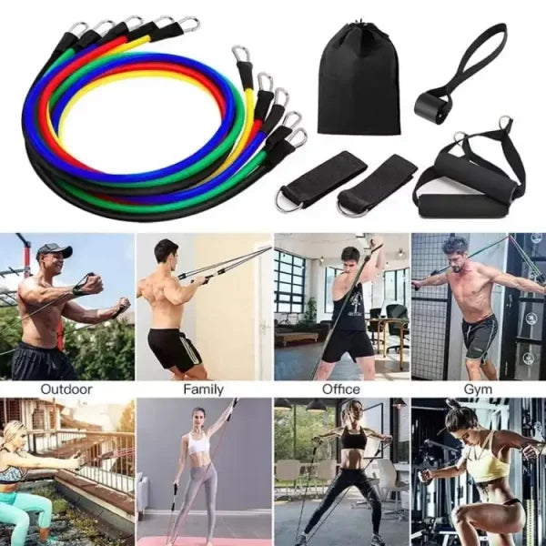 Power Exercise Resistance Band Set 5 In 1 Fitness Band Equipment For Men And Women