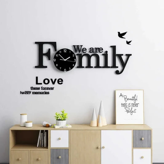 Family Wall Clock Mdf Wood Material